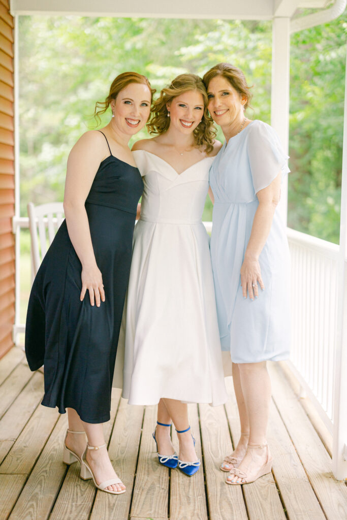 The bride, the sister of the bride, and the mother of the bride.