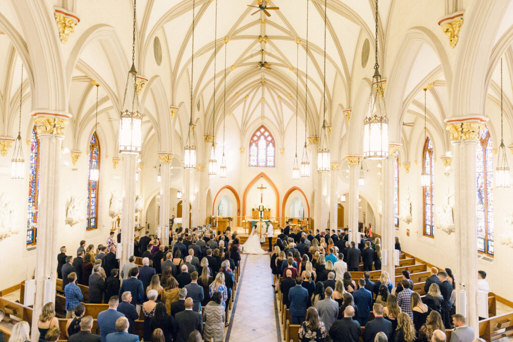 A traditional catholic ceremony at St. Mary's Catholic Church in Lake George, New York.