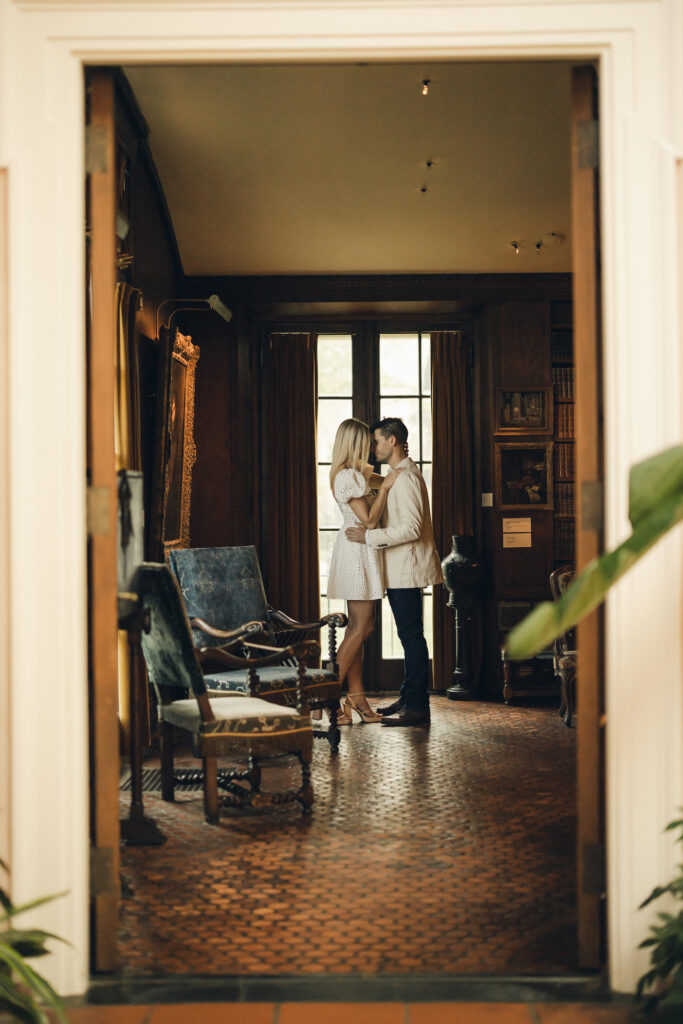 Upstate New York engagement photo session at The Hyde Collection Museum of Art in Glen Falls.