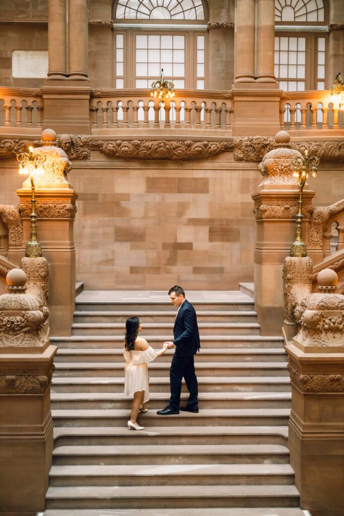 NYC wedding photography session on the Capitol Building steps.
