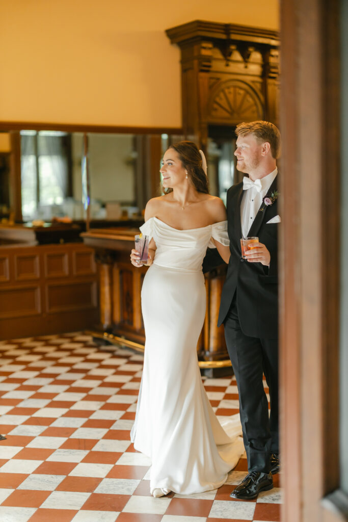 couple at canfield casino in Saratoga springs, NY